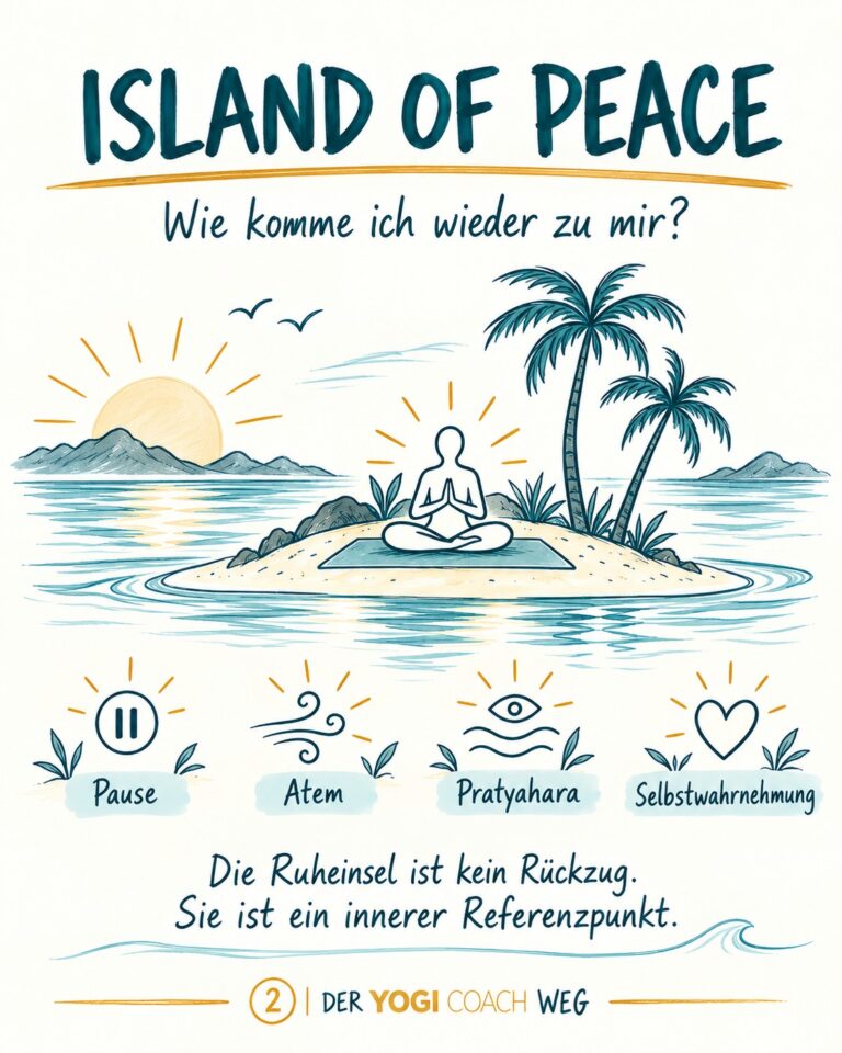 Auf deiner Ruheinsel kannst du mit Yoga Nidra und Sankalpa eine neue Ausrichtung für dein Leben finden.