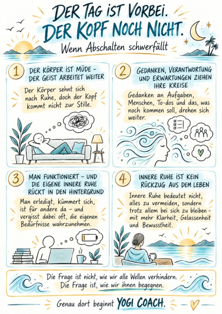 Der Tag ist vorbei aber Kopf kann noch nicht abschalten - YogiCoach Marc Fenner