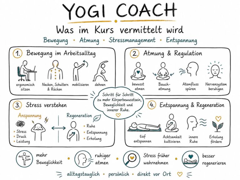 Was im YogiCoach Hatha Yoga Business Kurs 10 Wochen vermittelt wird